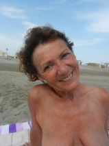 naked ugly skinny granny smiling at beach